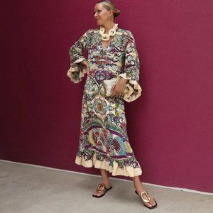 ZARA Printed Midi Dress